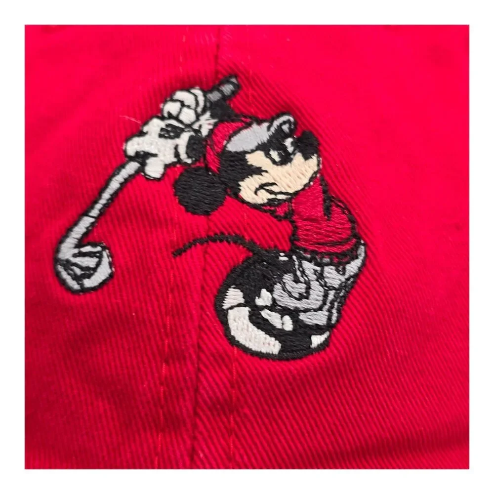 Disney Mickey Mouse Golf Red Baseball Cap Ahead Extreme Fit Red